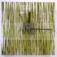 Wall clock with bamboo in resin